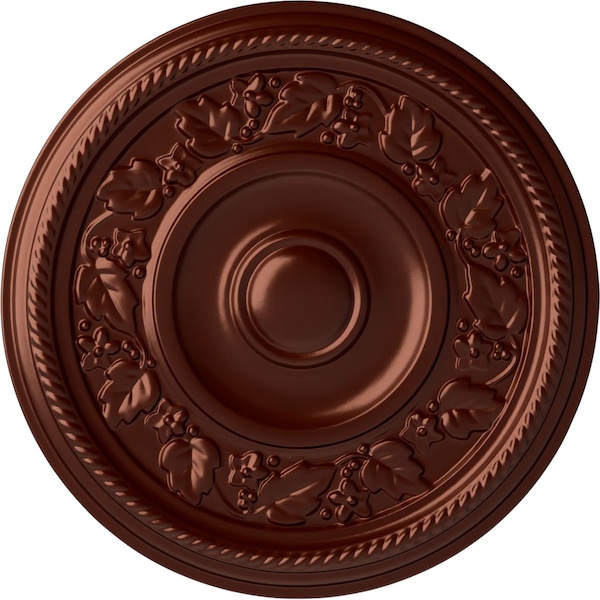 Ekena Millwork Tyrone Ceiling Medallion (Fits Canopies up to 6 3/4"), Hnd-Painted Antique Copper, 16 1/8"OD x 3/4"P CM16TYACS - main